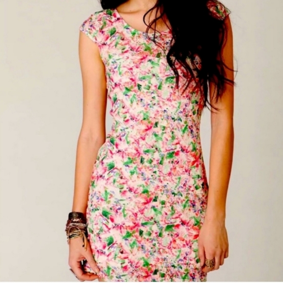 FREE PEOPLE LACE BODYCON MINI DRESS S - Picture 15 of 16